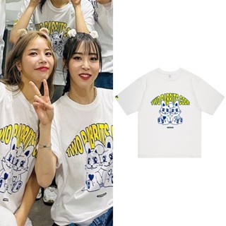 Mamamoo เสื้อยืดลําลอง ผ้าฝ้าย แขนสั้น คอกลม พิมพ์ลายกระต่าย พลังงานแสงอาทิตย์ สําหรับผู้ชาย และผู้หญิง