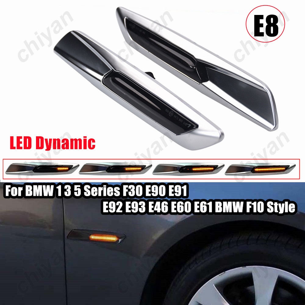 หลอดไฟเลี้ยวไดนามิก LED สําหรับ BMW 1 3 5 Series E90 E91 E92 E93 E46 E60 E61 2 ชิ้น