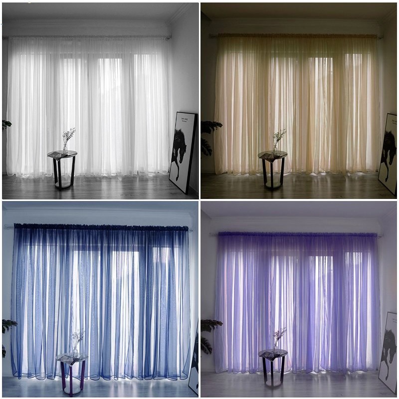 100x270 ซม ผ้าม่านโมเดิร์น ผ้าม่านโปร่ง สีขาว ห้องครัว ผ้าม่าน ผ้าหน้าต่าง