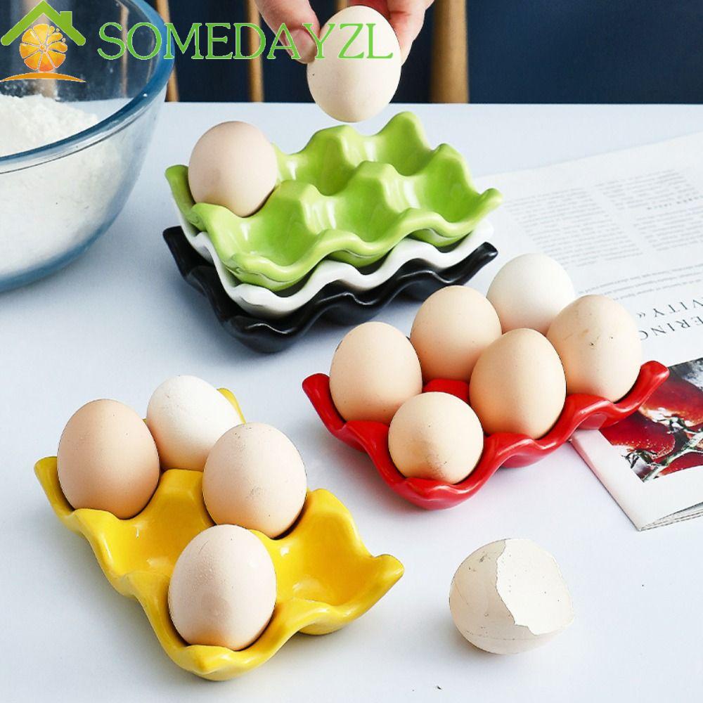 Somedayzl ถาดเซรามิค สําหรับใส่ไข่ต้ม ไข่ DIY