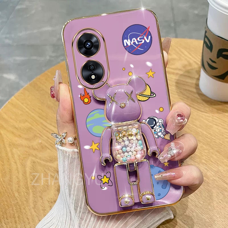 ปลอก OPPO A17 A98 5G RENO 8T A18 A38 A60 เคสโทรศัพท์ TPU 3D Candy รุนแรงขาตั้งสเตอริโอ Ultra Thin Electroplated Soft Case Shock Protection Case