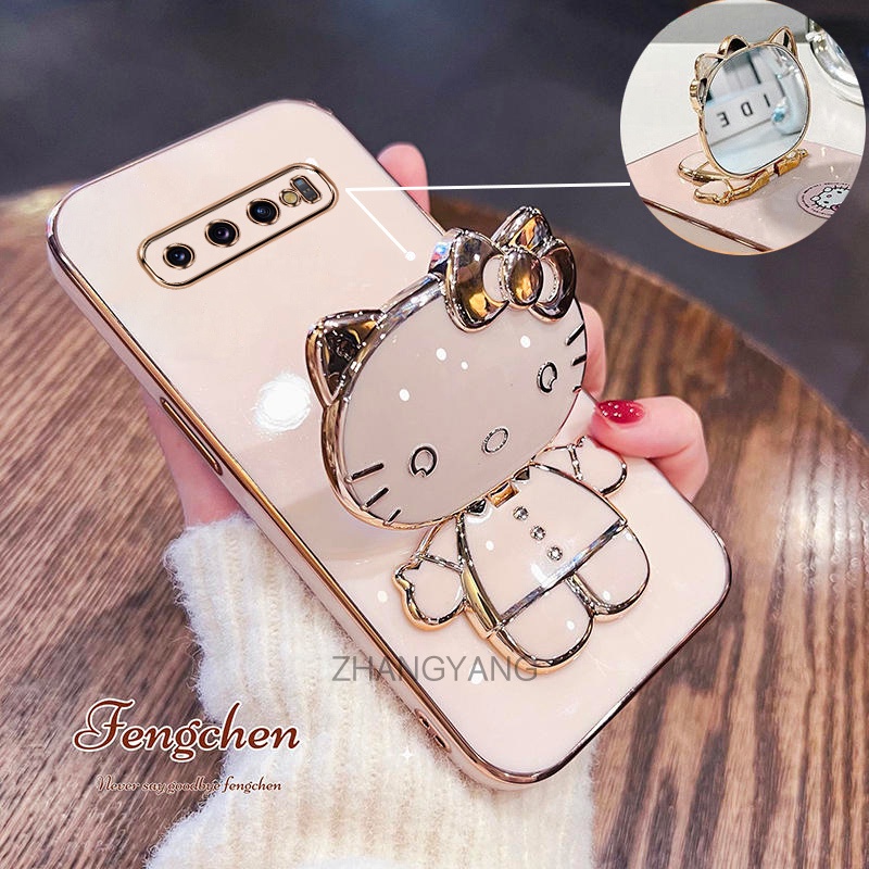 เคส Samsung S10 PLUS S10 TPU ซิลิโคน เคสนิ่ม 3D แมวน่ารัก ตัวยึด เคสโทรศัพท์ กันตก ป้องกันกล้อง ครอบคลุมเต็มรูปแบบ