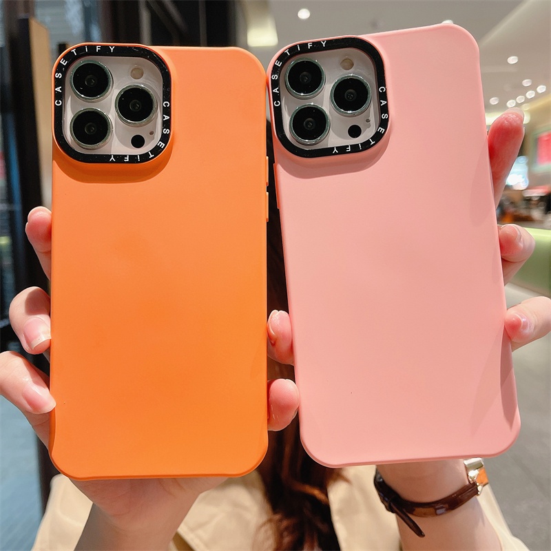 Casetify X เคสโทรศัพท์มือถือ ซิลิโคนนิ่ม กันกระแทก สีส้ม ชมพู สําหรับ iPhone 15 14 13 12 11 Pro MAX IX XS MAX XR