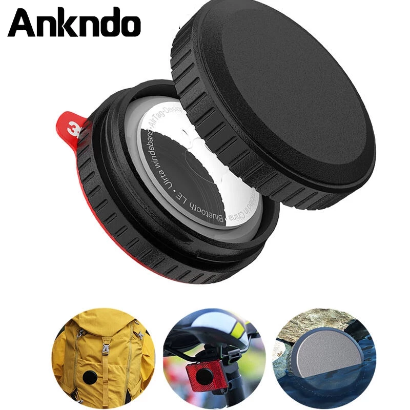 Ankndo เคสกันน้ํา IPX8 สําหรับ A-p-ple Air-tag Case Bike Mount Bike Wallet TV Car Support Holder Bike Anti-Lost GPS ตําแหน่งสําหรับ Airtag เคสอุปกรณ์เสริม
