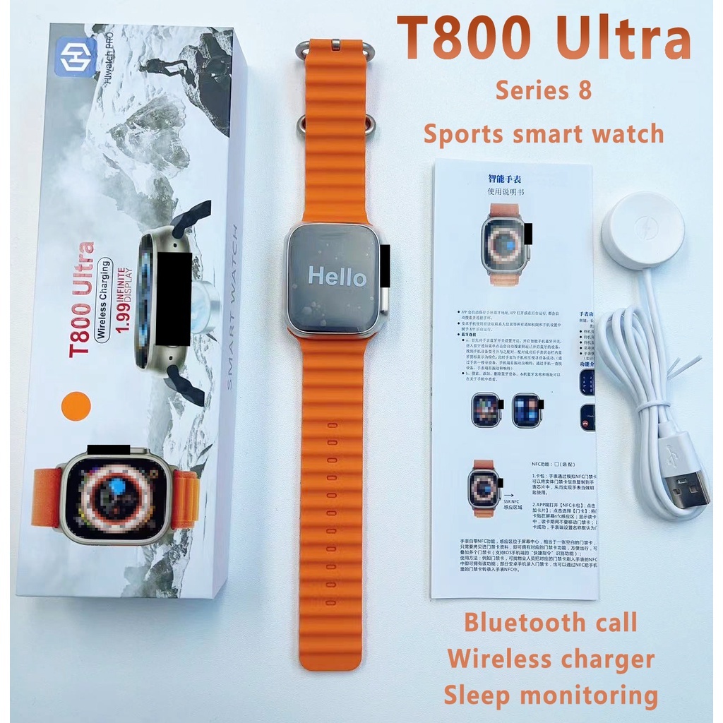 Original T800 smartwatch iwo 13 MAX ultra Smart Watch Series 8 49มม. บลูทูธโทร Monitor นาฬิกาจับเวลา PK T500 X7 kd99