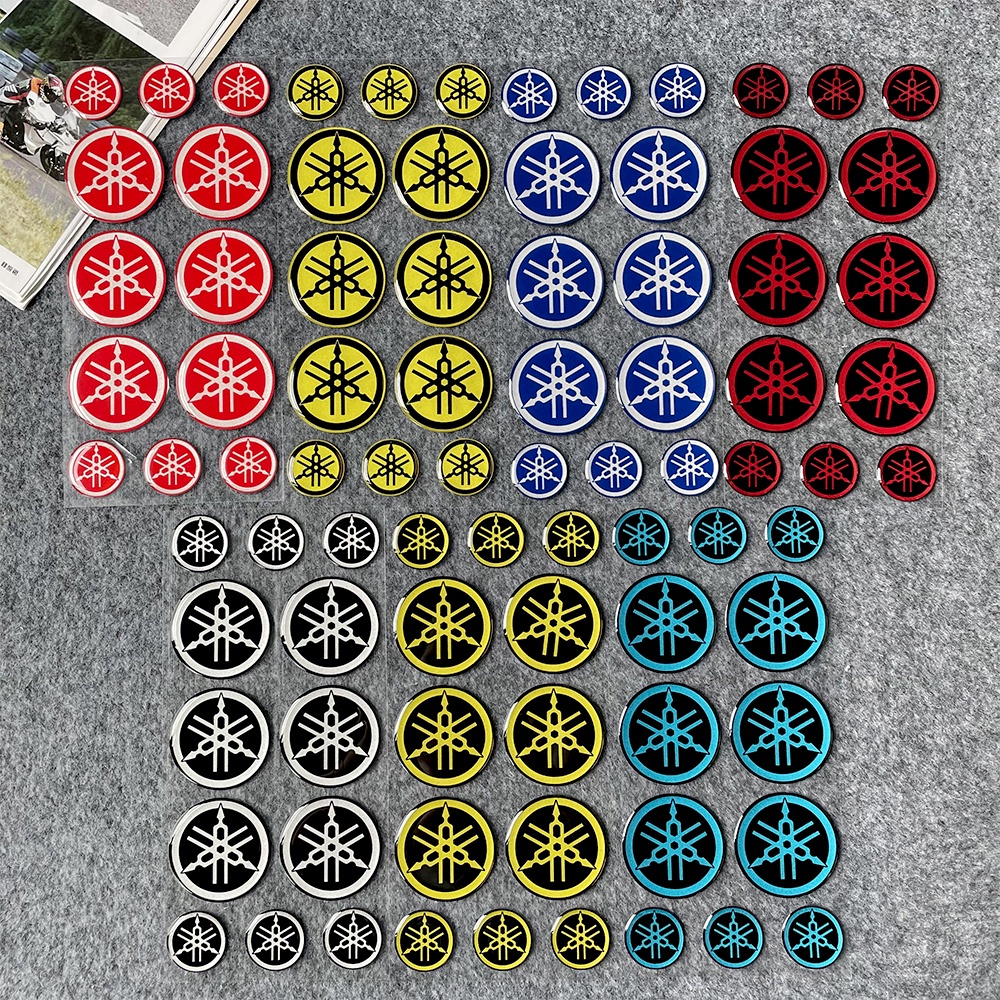 สติกเกอร์เรซินเจล ลายโลโก้รถจักรยานยนต์ 3D สําหรับ Yamaha Logo Lc135 Y15zr R25 MT09 125zr 12 ชิ้น ต่