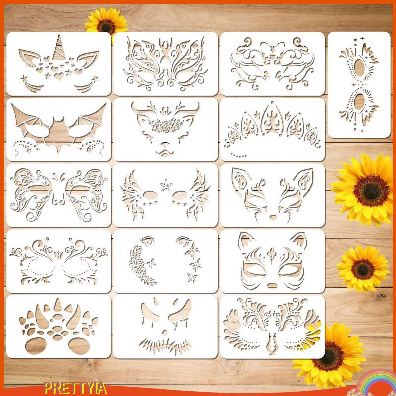 [ Prettyiath ] ลายฉลุสีใบหน ้ าสําหรับเด ็ กนํามาใช ้ ใหม ่ สําหรับคอสเพลย ์ วันหยุดฮาโลวีน