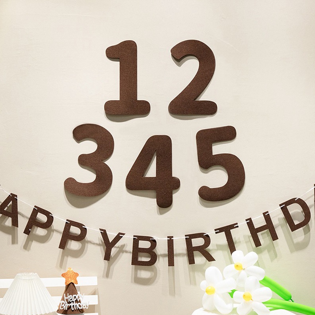สติกเกอร์แบนเนอร์ ผ้าสักหลาด ลาย Happy Birthday ตัวเลข สําหรับตกแต่งปาร์ตี้วันเกิดเด็ก ห้องนั่งเล่น ราคา ถูกที่สุด ดีลบีเคเค แกลเลอรีภาพที่ 8