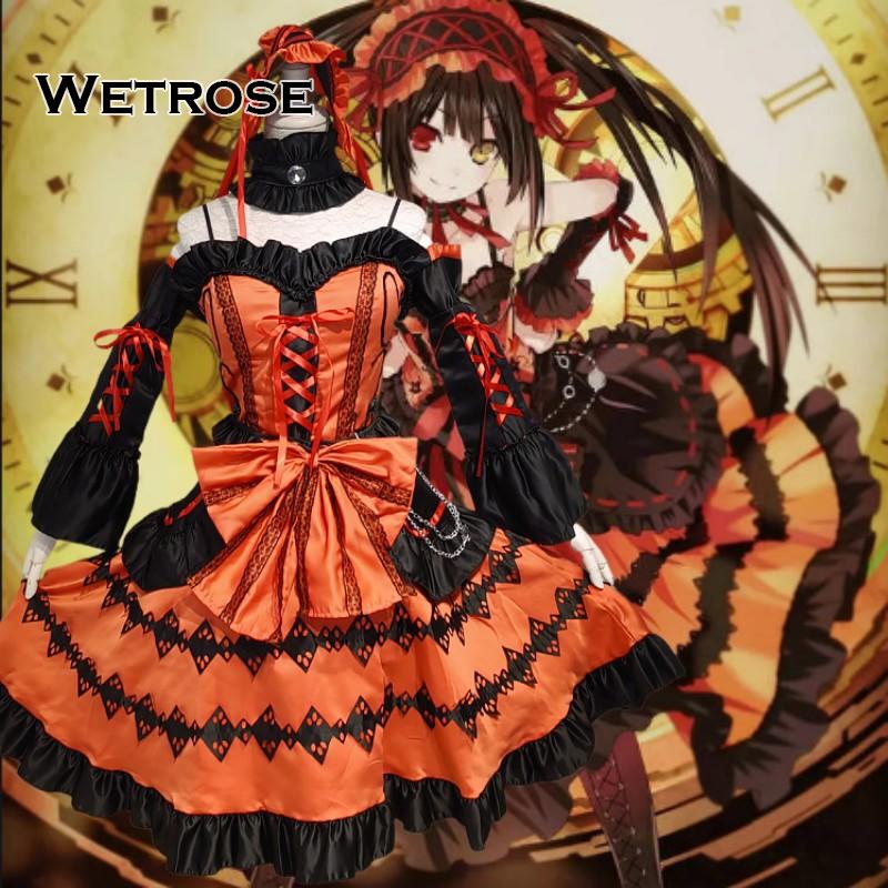 [Wetrose] ชุดเดรสคอสเพลย์ การ์ตูนอนิเมะ Date A Live Tokisaki Kurumi สไตล์โกธิค โลลิต้า สําหรับผู้หญิง