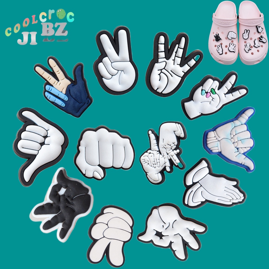 ใหม่การ์ตูนบุคลิกภาพท่าทาง Jibbitz สําหรับ Crocs รองเท้าดอกไม้ PVC ที่ถอดออกได้อุปกรณ์เสริม Charms รองเท้าสวนตกแต่งรองเท้าดอกไม้ของขวัญสําหรับเด็ก