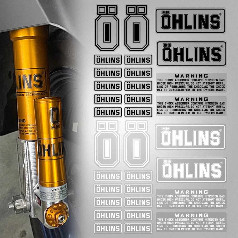 สติกเกอร์ OHLINS กันน้ํา สําหรับติดตกแต่งรถจักรยานยนต์ จํานวน 1 ชุด