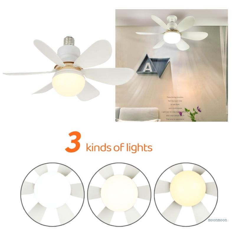 Lucky โคมไฟพัดลมติดเพดาน LED 30W 3 โหมด 3000K-6500K พร้อมรีโมตคอนโทรล E27 สําหรับหอพัก ออฟฟิศ Ki