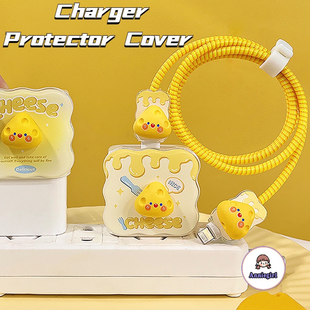 ฝาครอบป้องกันที่ชาร์จ ลายการ์ตูนอิโมจิ ชีส 3D สําหรับ 18 20W Iphone