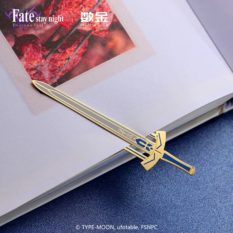 Fate ที่คั่นหนังสือโลหะ ลายการ์ตูนอนิเมะ Fate Saber Fate Stay Night Excalibur ขนาด 8 ซม. ของขวัญคริส