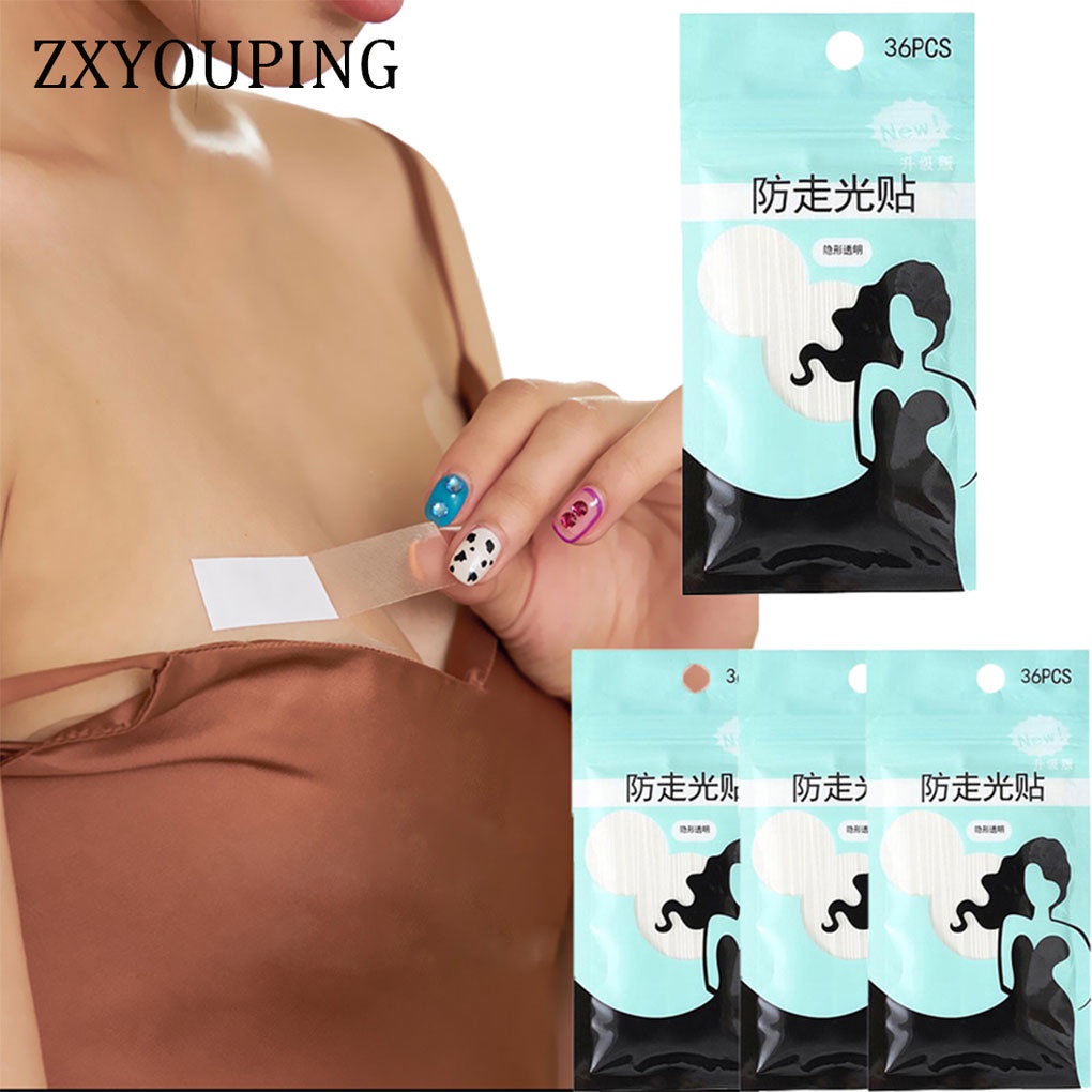 Zxyouping เทปสติกเกอร์ใส สองด้าน กันลื่น มองไม่เห็น แฟชั่น สําหรับฮิญาบ 36 ชิ้น