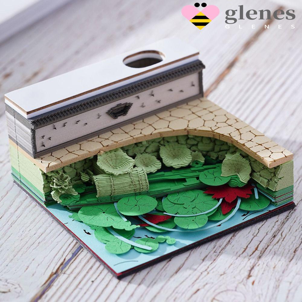 Glenes กระดาษโน้ต 3D มีกาวในตัว แกะสลัก ฉีกได้ สําหรับของขวัญวันเกิด