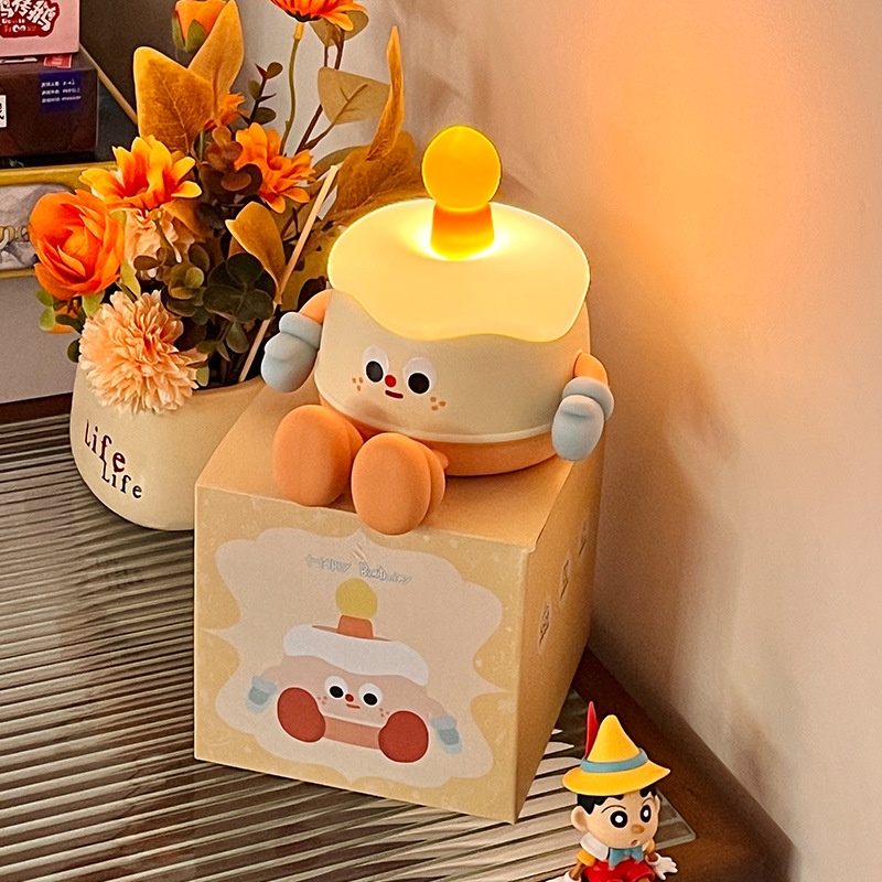 🎂𝐁𝐢𝐫𝐭𝐡𝐝𝐚𝐲 𝐂𝐚𝐤𝐞 𝐍𝐢𝐠𝐡𝐭 𝐋𝐢𝐠𝐡𝐭 🎂 โคมไฟเค้กวันเกิด ตกแต่งห้อง ปรับระดับแสงได้ น่ารักมาก
