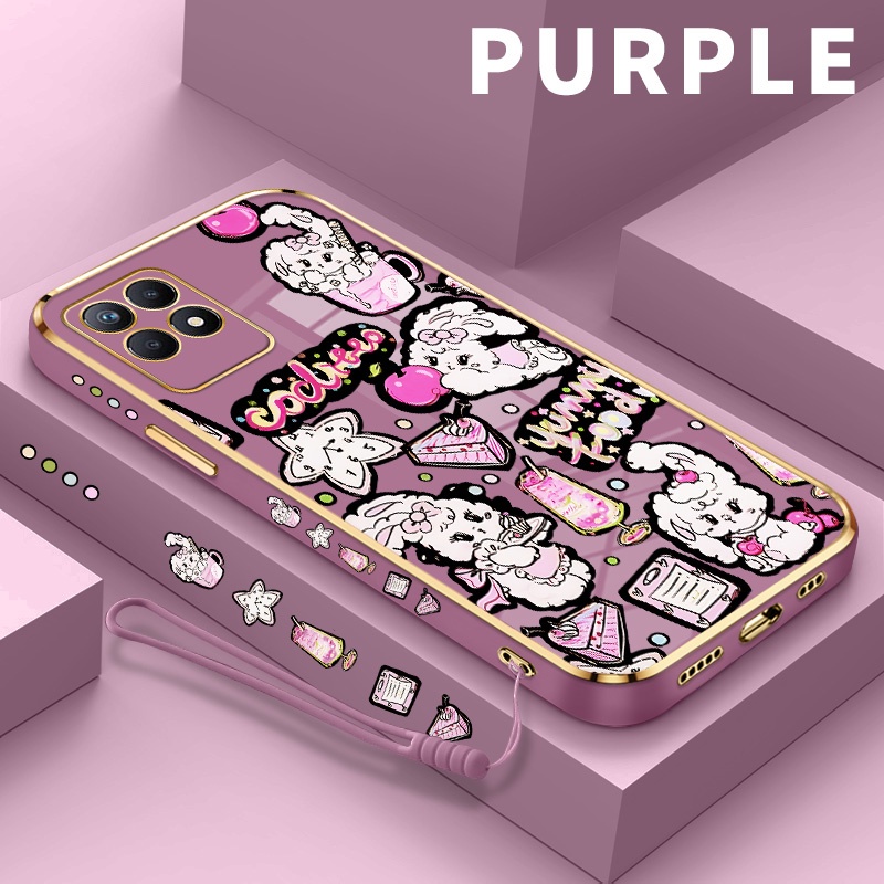 LAYAR Golden ChromicชุบปลอกสําหรับRealme 8i Narzo 50 4G 8 Pro 5G 8s V13 Q3i 30 9i 9 Pro V25 Q5 สําหร