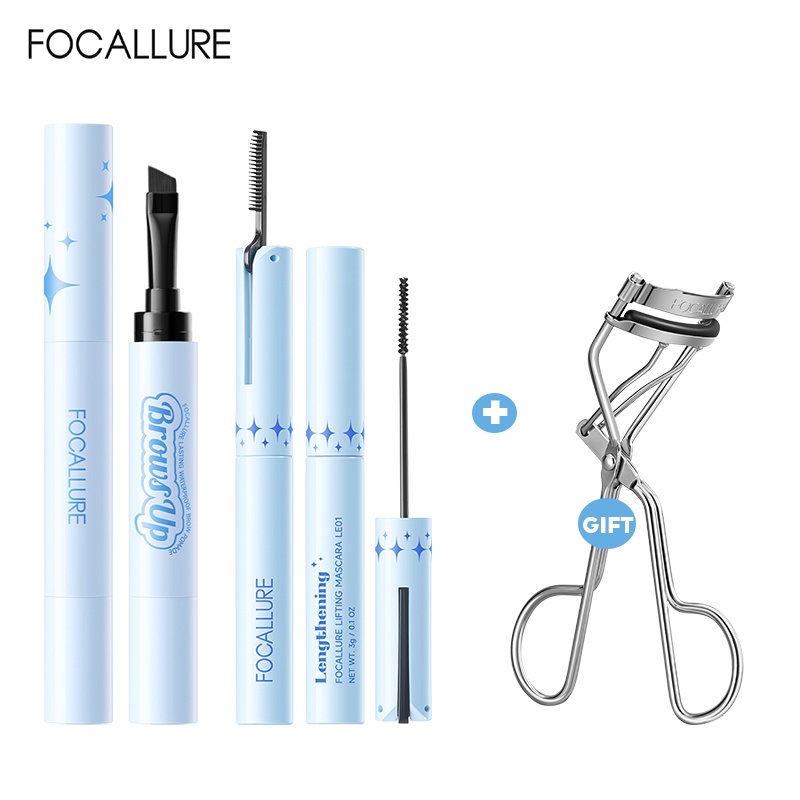 Focallure 2 In 1 มาสคาร่าปัดคิ้ว 3D เนื้อครีม กันน้ํา ติดทนนาน 3 ชิ้น ต่อชุด