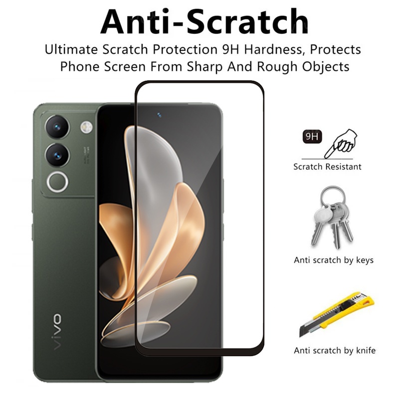 ฟิล์มกระจกนิรภัย ฟิล์มกันรอยหน้าจอ แบบเต็มจอ สําหรับ Vivo V29e VivoV29e 5G ฟิล์มกันกระแทก