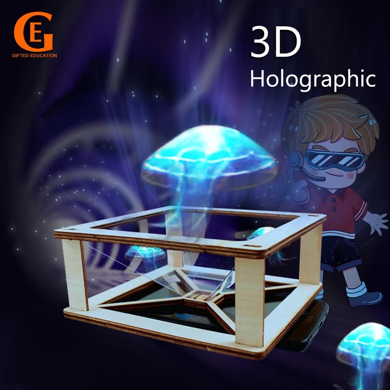 Gifted EDUCATION ชุดทดลองวิทยาศาสตร์ โฮโลแกรม 3D แฮนด์เมด DIY ของเล่นเสริมการเรียนรู้เด็ก