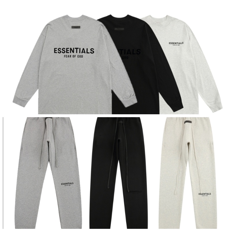Fear OF GOD เสื้อยืด แขนยาว ด้ายคู่ ESSENTIALS Sub Line สําหรับผู้ชาย และผู้หญิง