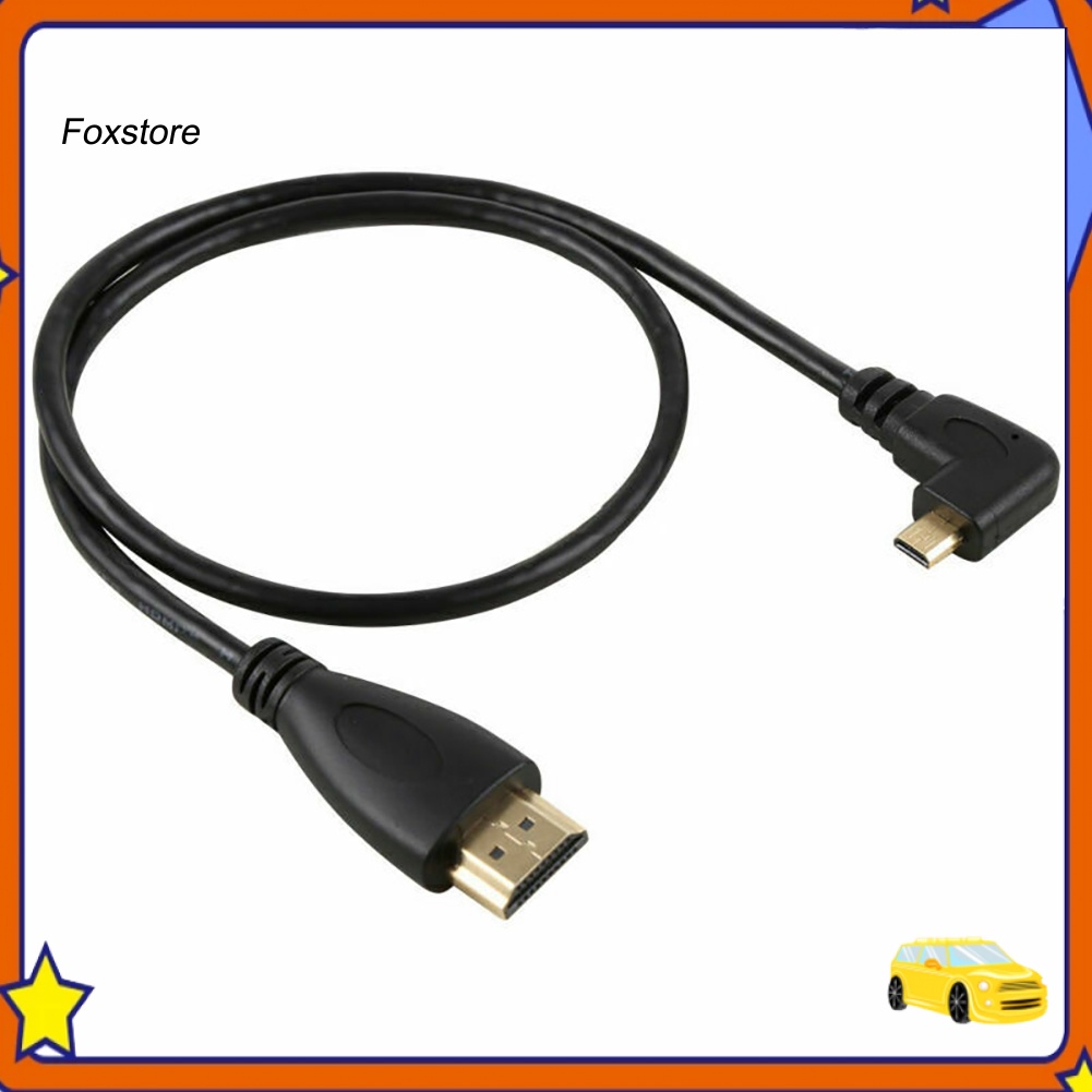 [Fx] สายเคเบิล Micro HDMI Type D ตัวผู้ 90 องศา เป็น HDMI 14 ตัวผู้ 1080P HDTV