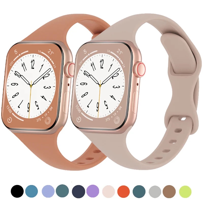 สายนาฬิกาข้อมือซิลิโคน แบบเปลี่ยน สําหรับ Apple watch series 9 8 7 6 5 4 se 3 2 i watch ultra 2 49 มม. 44 45 41 42 38 40 มม.