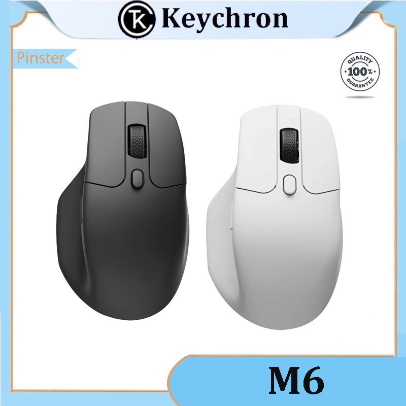 Keychron M6 เมาส์ไร้สาย 2.4G บลูทูธ 3395 เกม Esports แบบมีสายตามหลักสรีระศาสตร์น้ําหนักเบา 78g
