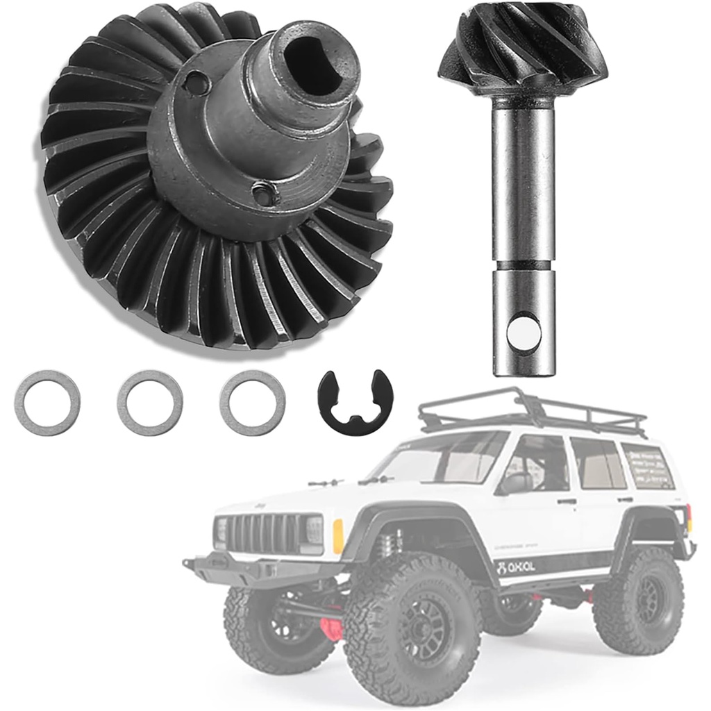 HooCrawler 8T 24T/27T/30T/33T เหล็ก Helical Bevel Axle Gear สําหรับ 1/10 RC Crawler Axial SCX10 II I