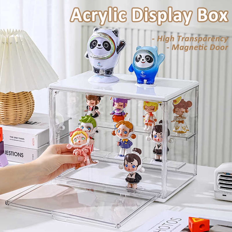 Acrylic Popmart Display Box Doll Storage Organizer LEGO Transparent Cabinet 3 Layers