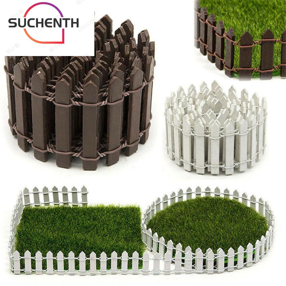 Suchenth รั้วไม้จิ๋ว สีขาวกาแฟ ขนาด 100*5 ซม. 100*3 ซม. สําหรับตกแต่งสวน กระถางต้นไม้