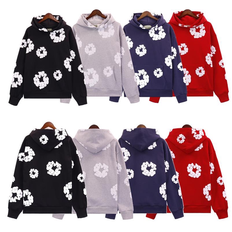 พร้อมส่ง เสื้อกันหนาว มีฮู้ด ผ้าฝ้าย ลาย DENIM TEARS สไตล์อเมริกัน