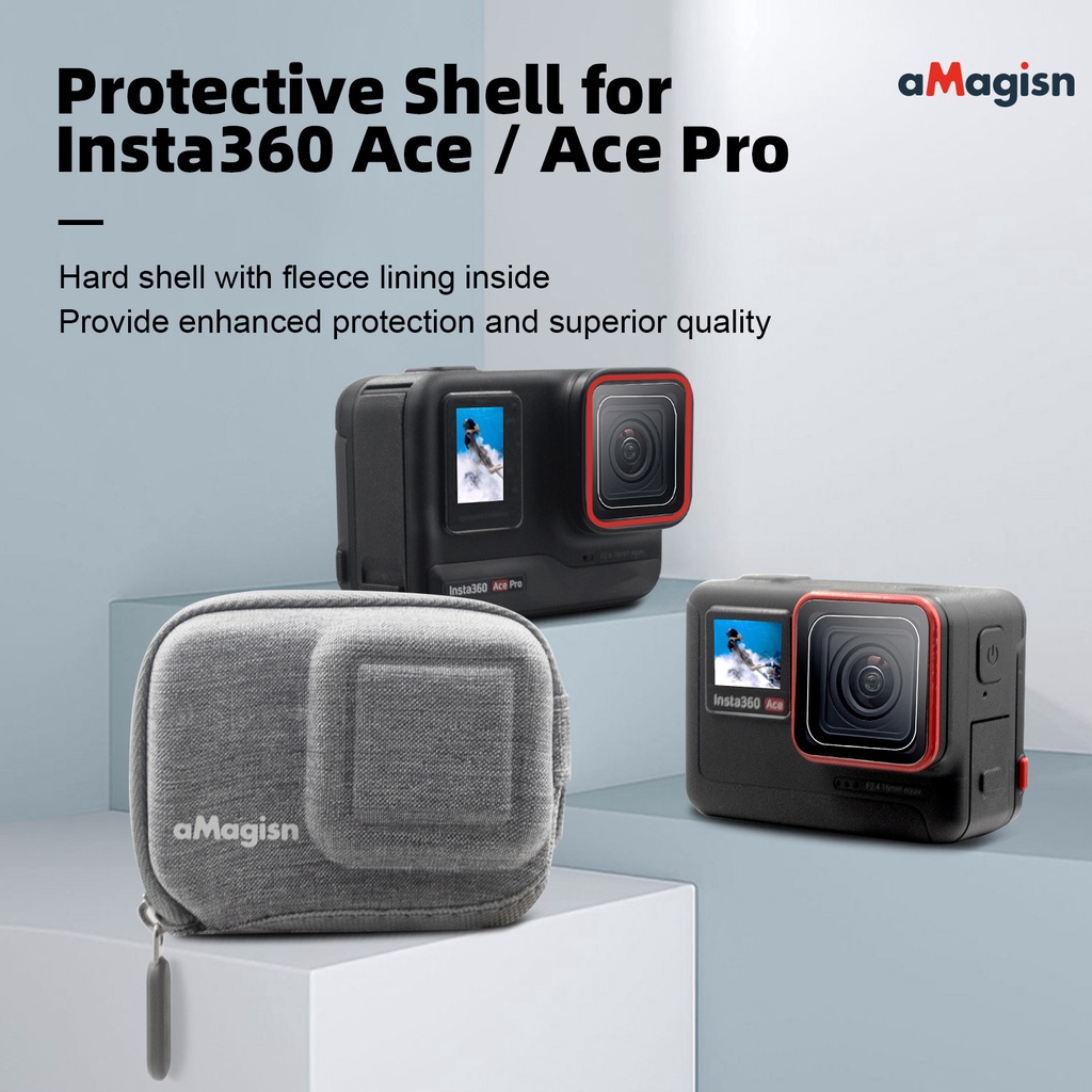 Amagisn กระเป๋ากล้อง ขนาดเล็ก อุปกรณ์เสริม สําหรับ Insta360 Ace Ace Pro