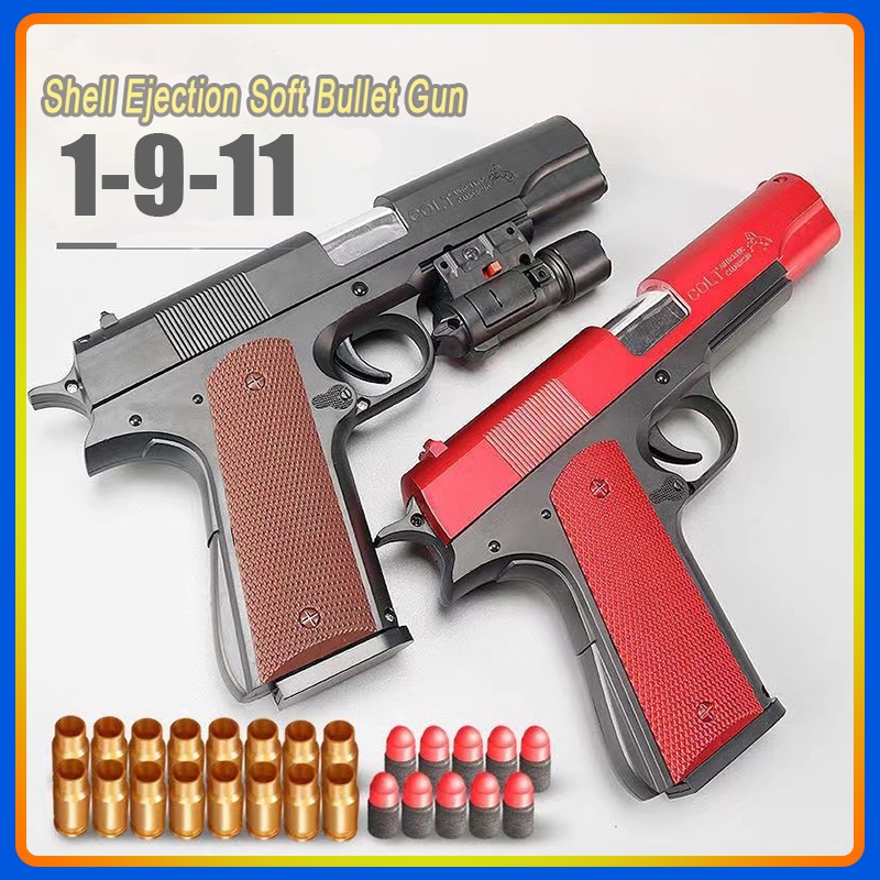 จัดส่งทันที ปืนของเล่น 1-9-1-1 GUN TOY 10กระสุน ปืนกระสุนอ่อน ปืนของเล่นเด็ก ปืนกระสุนโฟม กีฬากลางแจ้งสำหรับเด็กผู้ชาย