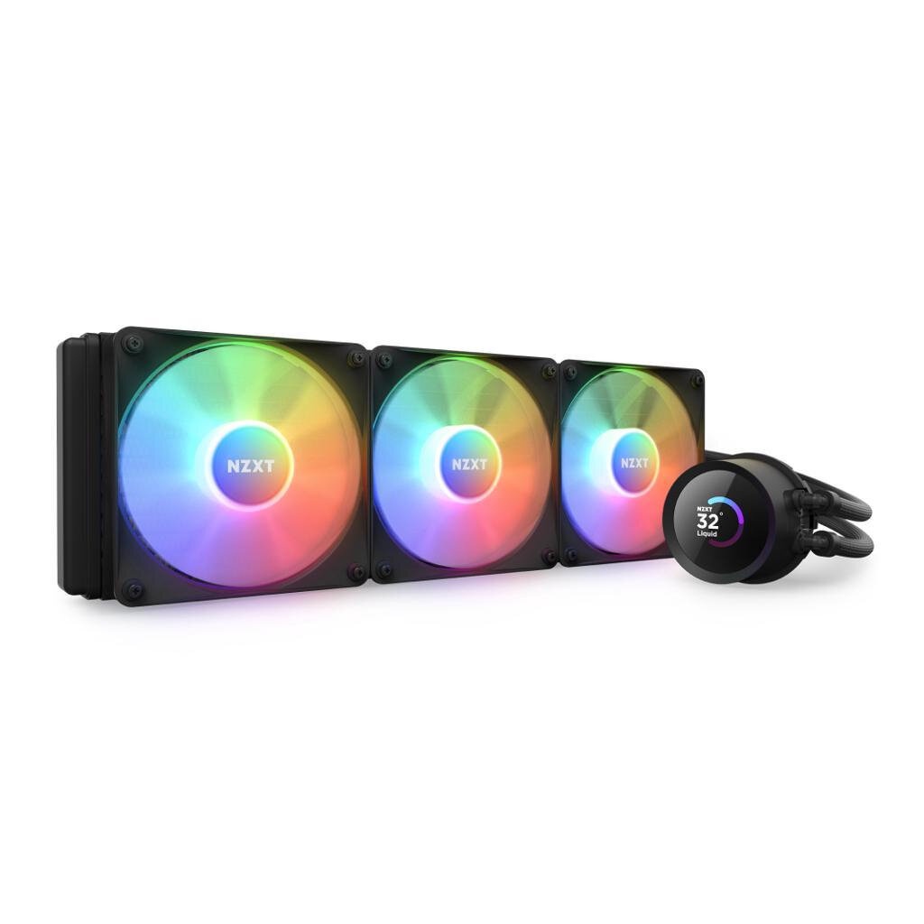 NZXT Kraken RGB 360mm AIO RGB CPU Liquid Cooler - LCD Display - 3 x F120RGB