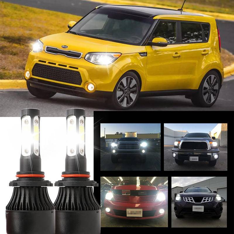 2 ชิ้น LED สีขาว 6000K X7 4SIDE หลอดไฟ NW ชุดไฟหน้าสําหรับ KIA SOUL I (AM) 2009-2011 (โคมไฟหัว)