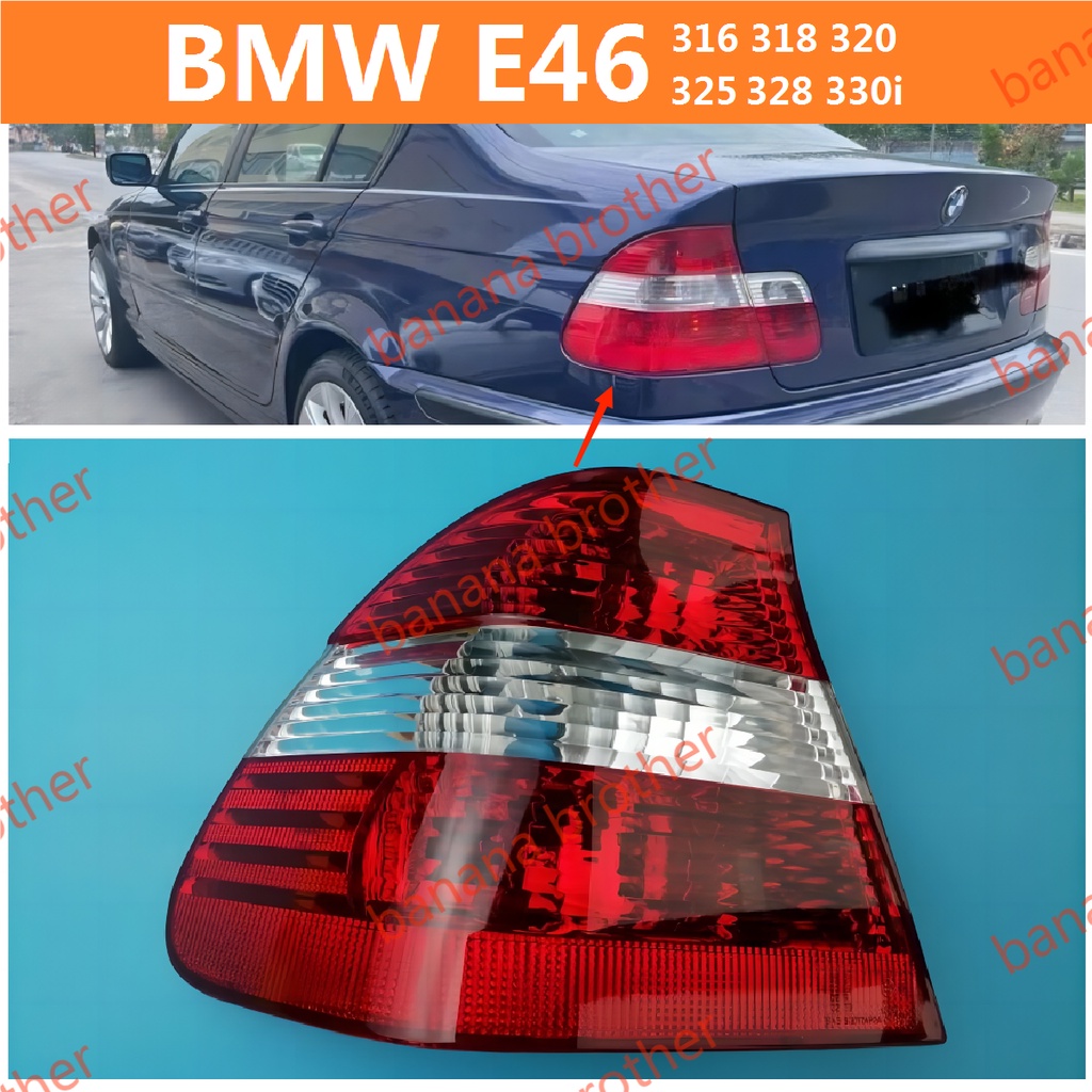 สําหรับ BMW E46 316 318 320 325 328 330iTAILLIGHT TAIL LIGHT TAIL LAMP BRAKE LIGHT BACK LIGHT/ไฟหน้า​ /เลนส์ไฟหน้า/ไฟหน้าสําหรับ/ไฟท้าย
