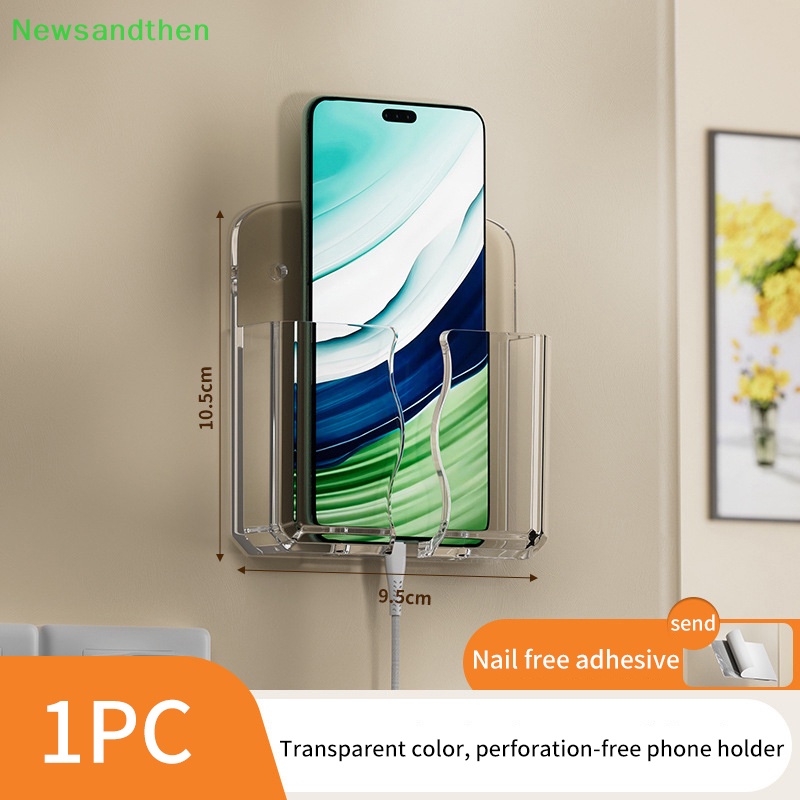 Newsandthen ที่วางโทรศัพท์มือถือ แบบติดผนัง กล่องเก็บที่ชาร์จโทรศัพท์มือถือ สากล ออแกไนเซอร์ รีโมทคอนโทรลทีวี ขาตั้งแขวนแท่นชาร์จ แท่นชาร์จดี