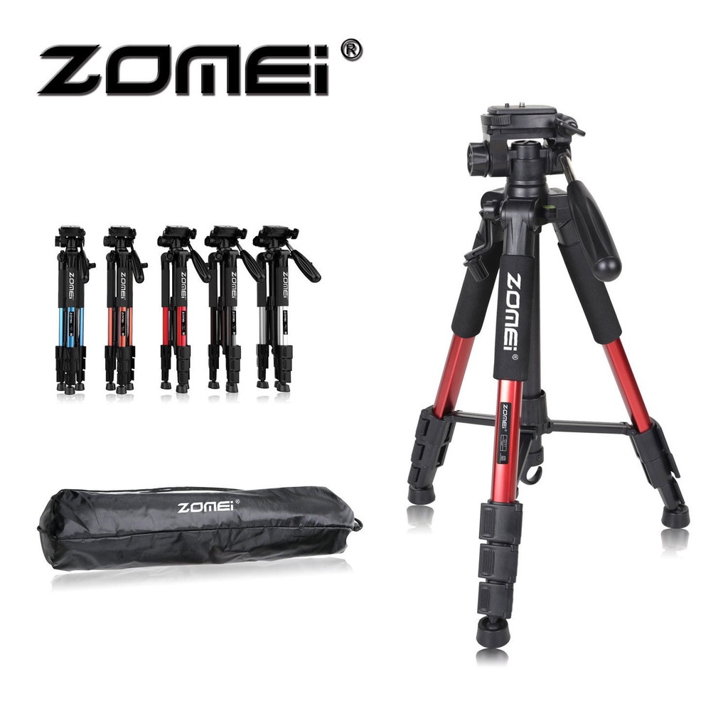 Zomei Q111 ขาตั้งกล้องอลูมิเนียม แบบพกพา สําหรับกล้องดิจิตอล SLR DSLR สามสี
