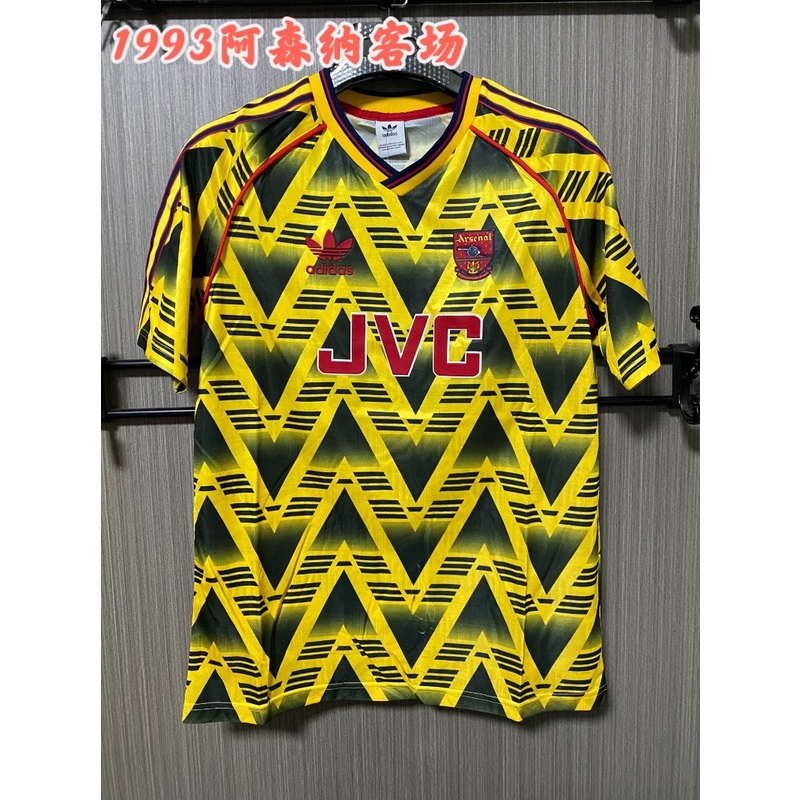 เสื้อกีฬาแขนสั้น ลายทีมชาติฟุตบอล Arsenal Away 1993 AAA แห้งเร็ว สไตล์วินเทจ สําหรับผู้ชาย ไซซ์ S-XXL