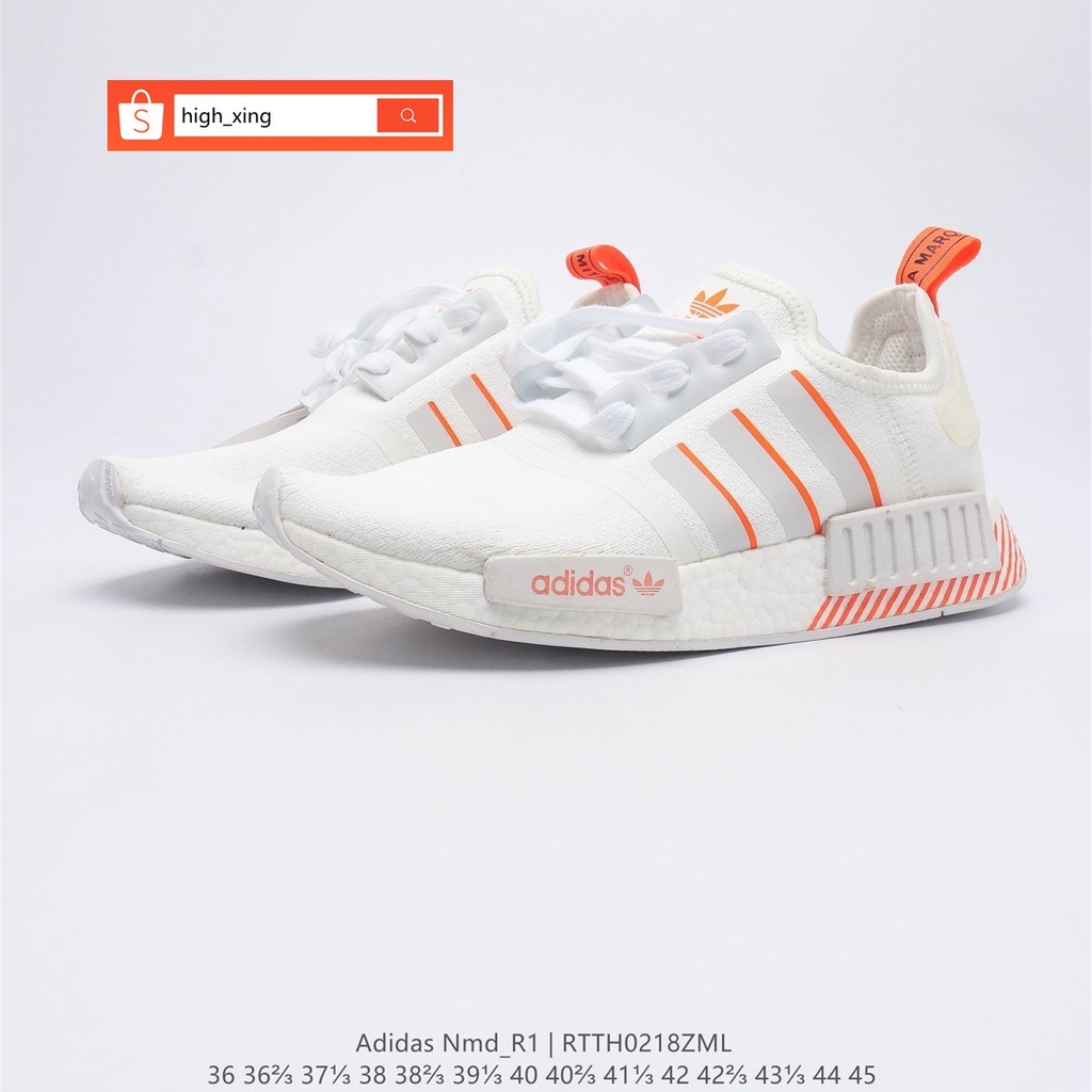 100% Original Adidas NMD_R1V2 White Sport Running Shoes for Women and Men