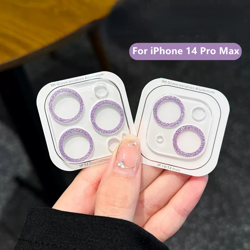 【จัดส่ง】มาใหม่ ฟิล์มกระจกนิรภัยกันรอยกล้อง สีม่วงเข้ม สําหรับ iPhone 15 14 13 12 11 pro Max