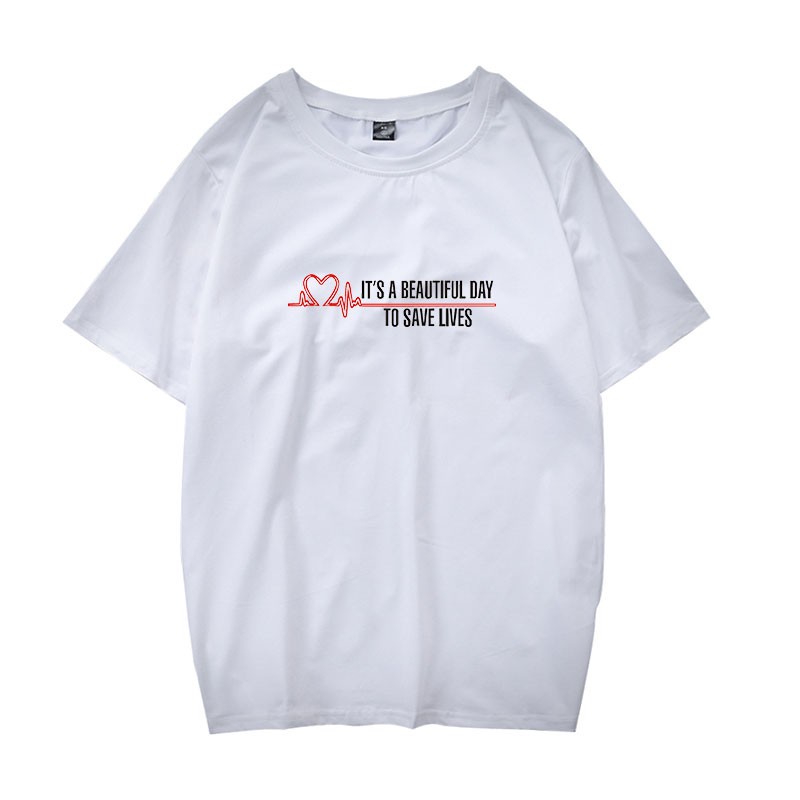 ดูดีนี่ Grey's Anatomy ขนาดใหญ่ ผู้ชาย & ผู้หญิง เสื้อยืดแขนสั้นผ้าฝ้ายสำหรับผู้ชายและผู้หญิง S 4XL<