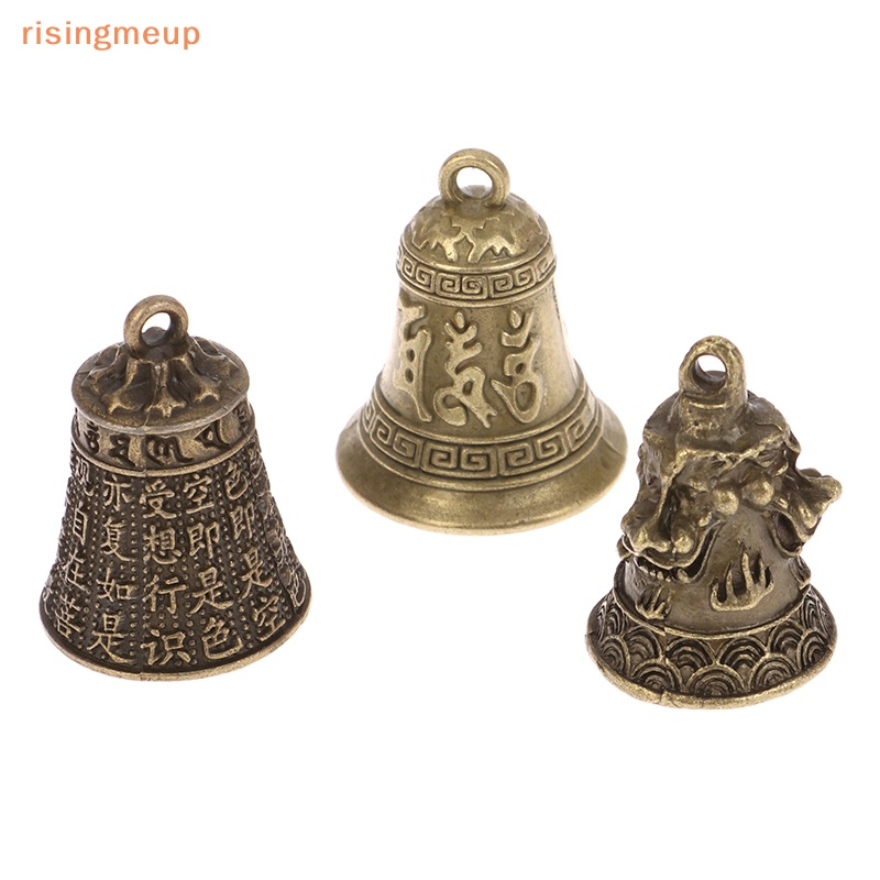 [risingmeup] กระดิ่งลม อัลลอย รูปสิงโต สามตัว สไตล์เรโทร โบราณ สําหรับห้อยตกแต่งรถยนต์