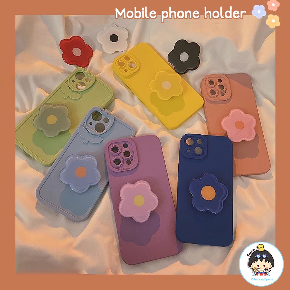 Ins ฤดูร้อน ที่มีสีสัน ดอกไม้ สร้างสรรค์ โทรศัพท์ ถุงลมนิรภัย ตัวยึด พับเก็บได้ ฟังก์ชั่น ขี้เกียจ โทรศัพท์มือถือ อุปกรณ์ยึด