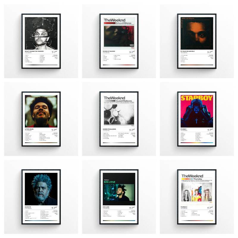 The Weeknd -album cover พิมพ์แคนวาส สไตล์มินิมอล โปสเตอร์ภาพผนังตกแต่งบ้าน