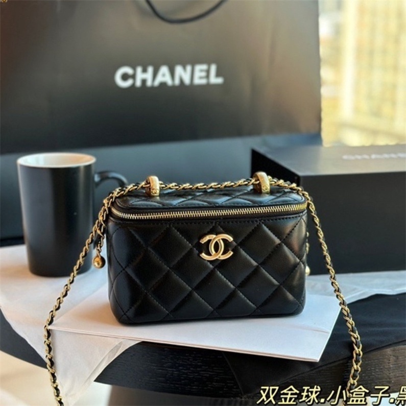 Double Golden Ball กระเป๋าเครื่องสําอางสุภาพสตรีกระเป๋าเครื่องสําอาง