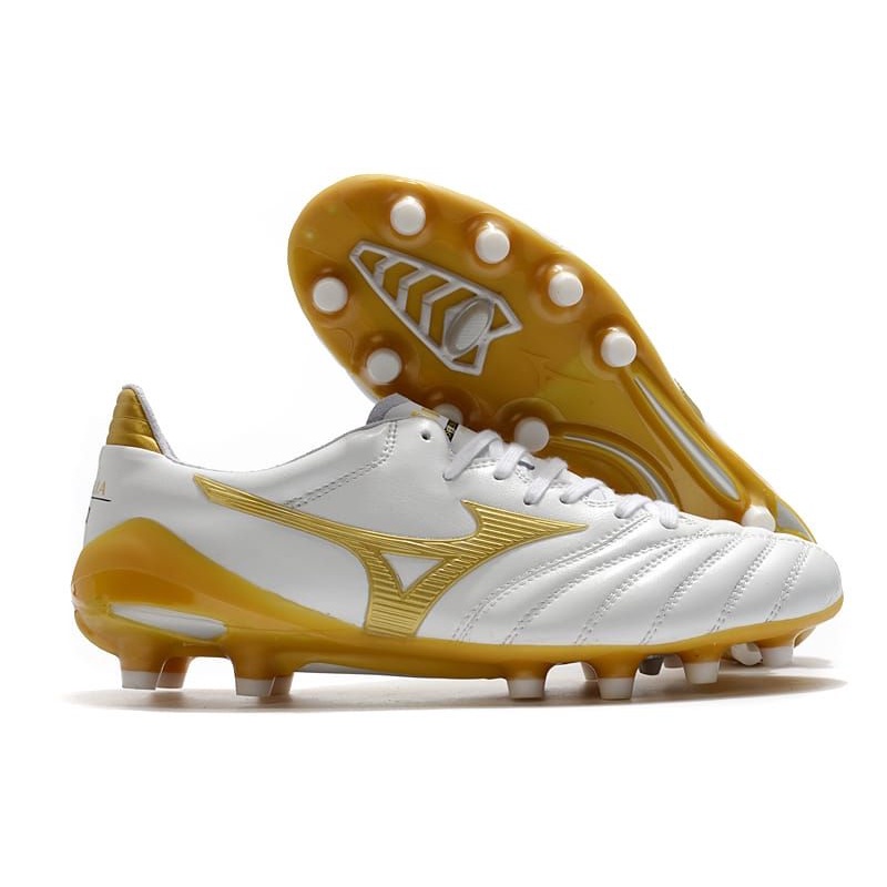 รองเท้าฟุตบอล Mizuno Morelia Neo II White Gold ผลิตในอินโดนีเซีย กีฬา