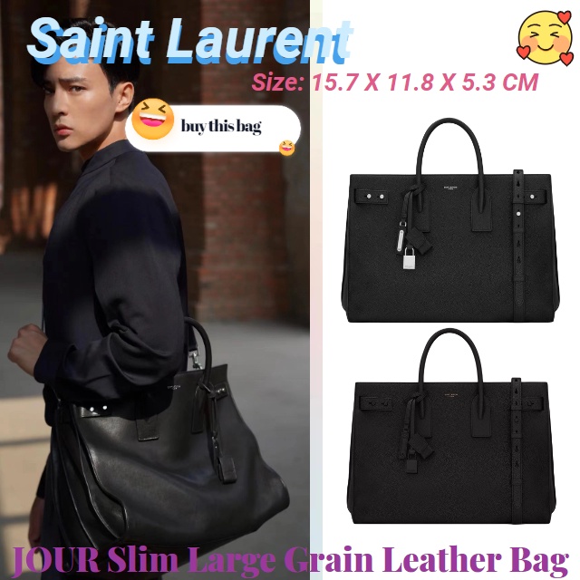 แซงต์โลรองต์  Saint Laurent  ysl  SAC DE JOUR Slim Large Grain Leather Bag/กระเป๋าสตรี/กระเป๋าสะพายข